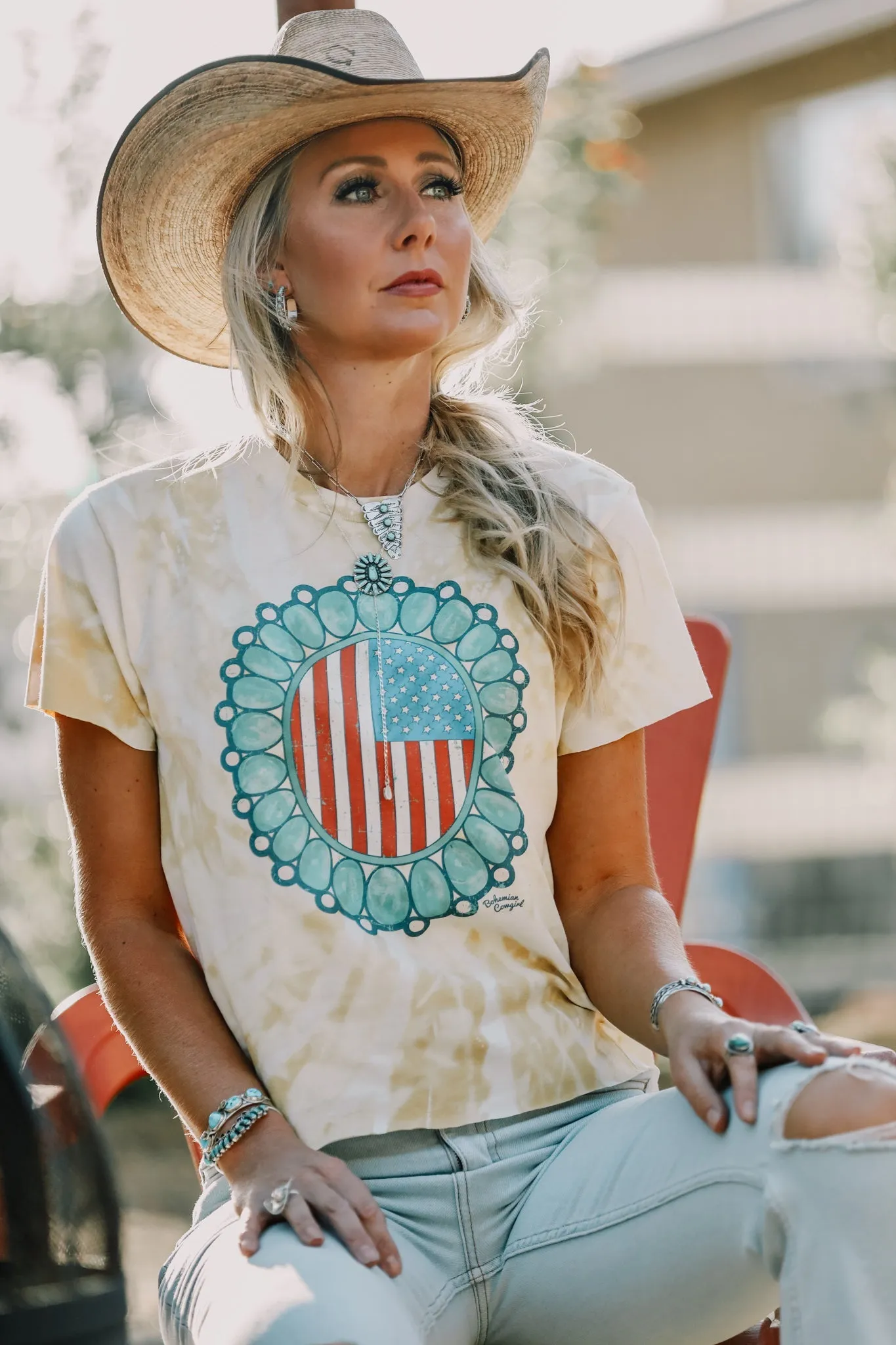 Turquoise Stone Flag