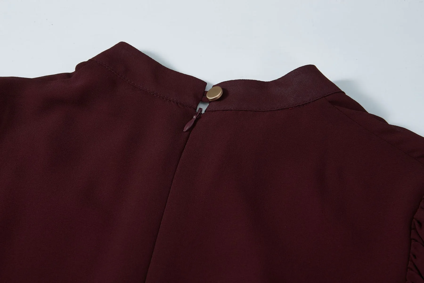 Twinberry Mock Neck Long Sleeve Cropped Blouse