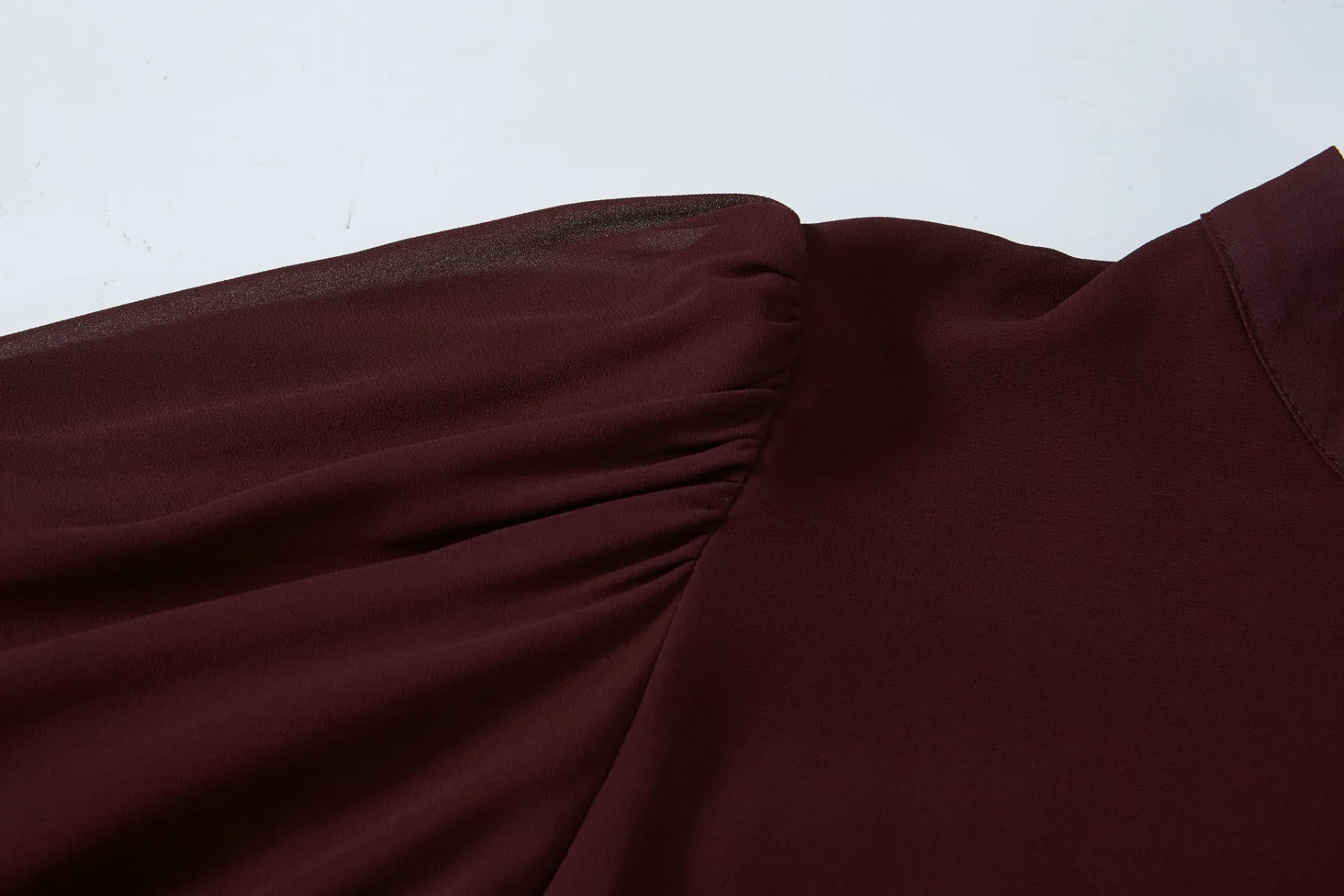 Twinberry Mock Neck Long Sleeve Cropped Blouse