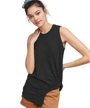 Twist Hem Tank Black