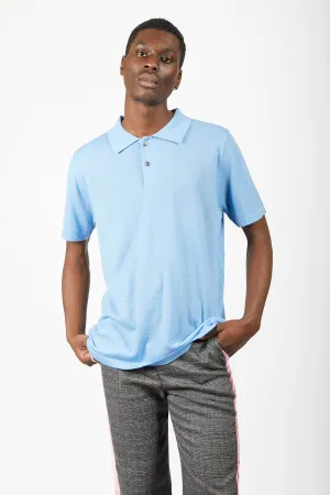 Unisex Blue Cashmere Polo Shirt