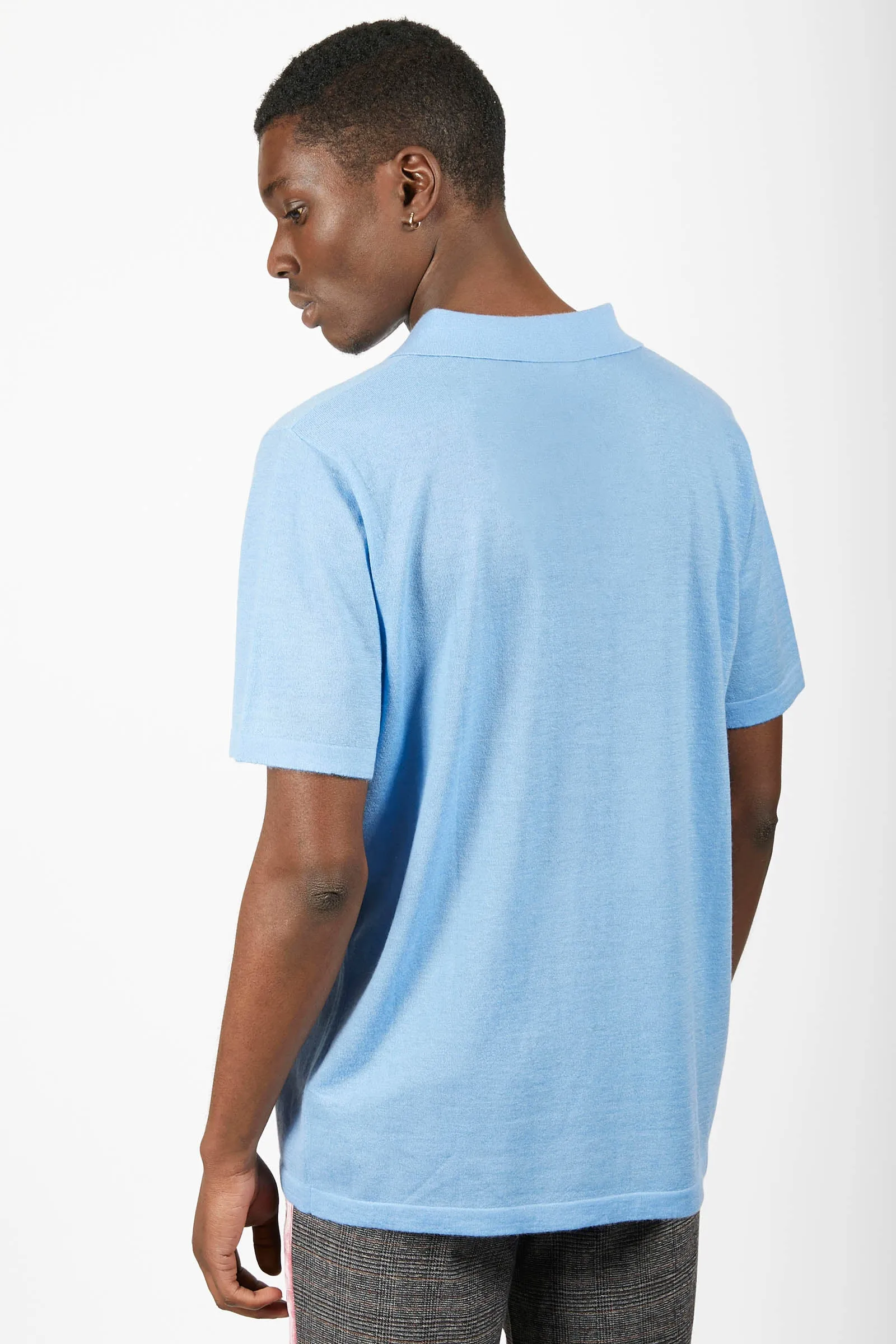 Unisex Blue Cashmere Polo Shirt