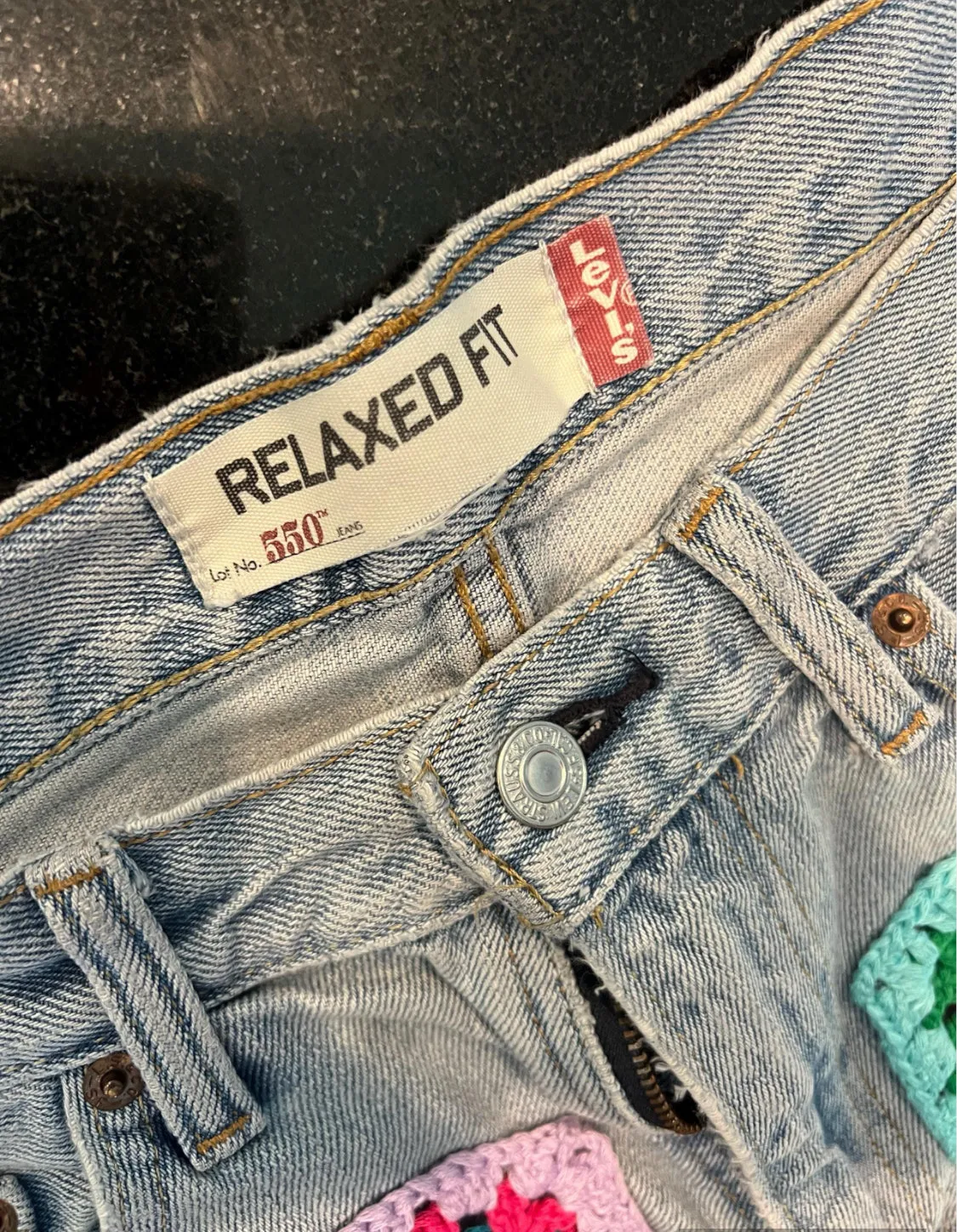Upcycled Levi’s Short “Go Granny Go”