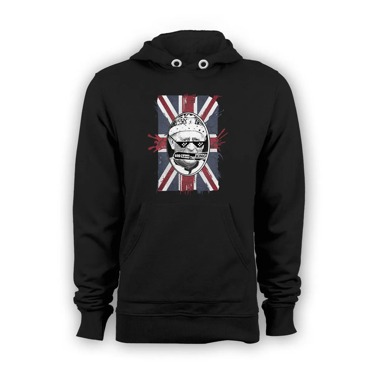 Urban Attitude Kings Coronation 2023 God Save The King 02 Hoodie Front Print (Black)
