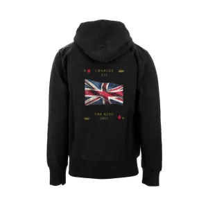 Urban Attitude Kings Coronation 2023 Great Britain Flag Hoodie Back Print (Black)