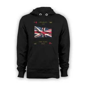 Urban Attitude Kings Coronation 2023 Great Britain Flag Hoodie Front Print (Black)