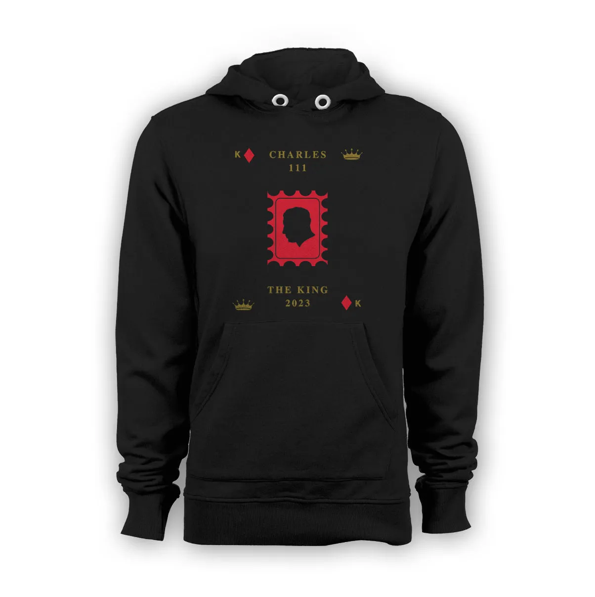Urban Attitude Kings Coronation 2023 Stamp Silhouette Portrait Hoodie Front Print (Black)