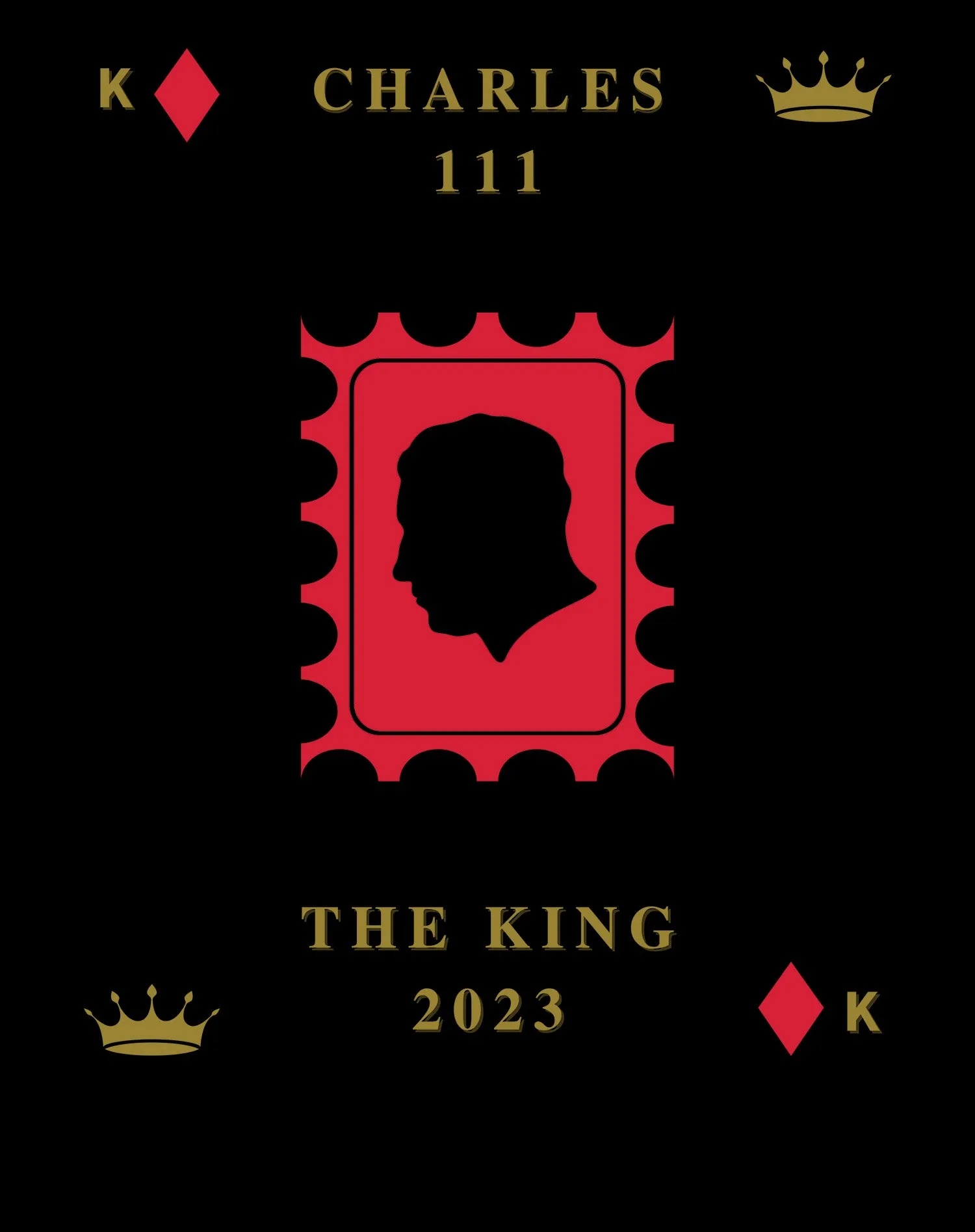 Urban Attitude Kings Coronation 2023 Stamp Silhouette Portrait Sweatshirt (Black)