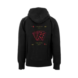 Urban Attitude Kings Coronation 2023 Stencil Royal Flush Hoodie Back Print (Black)