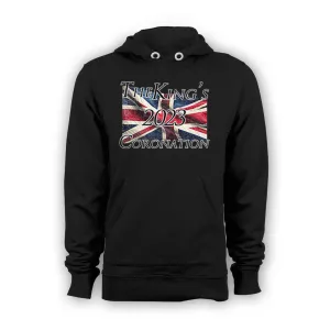 Urban Attitude Kings Coronation 2023 Union Jack Flag Flying Hoodie Front Print (Black)