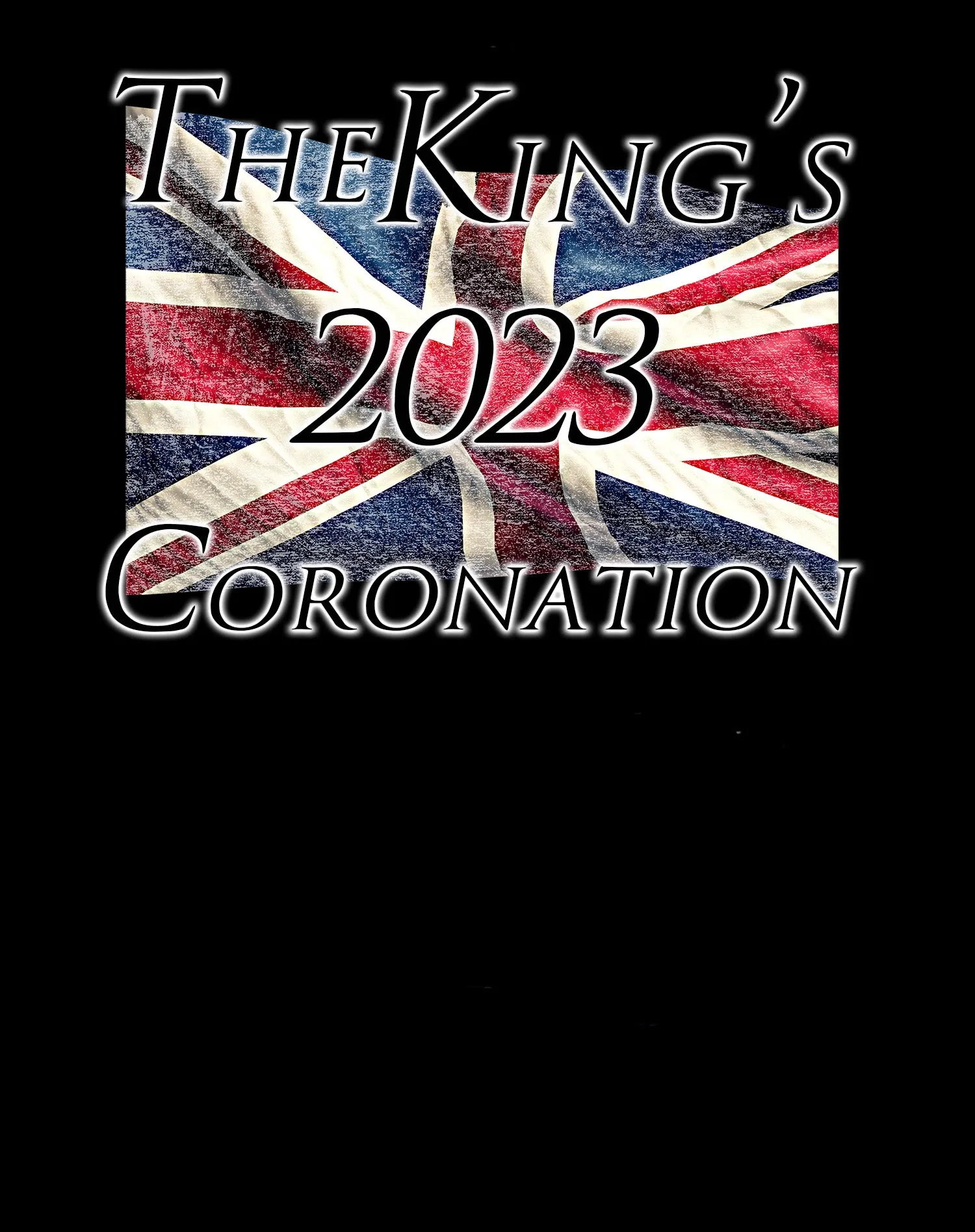 Urban Attitude Kings Coronation 2023 Union Jack Flag Flying Hoodie Front Print (Black)