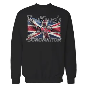 Urban Attitude Kings Coronation 2023 Union Jack Flag Flying Sweatshirt (Black)
