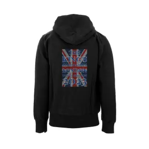 Urban Attitude Kings Coronation 2023 Union Jack UK Flag Hoodie Back Print (Black)