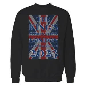 Urban Attitude Kings Coronation 2023 Union Jack UK Flag Sweatshirt (Black)