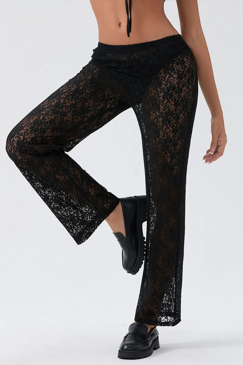 US3369 Crop Top and Lace Pants Set