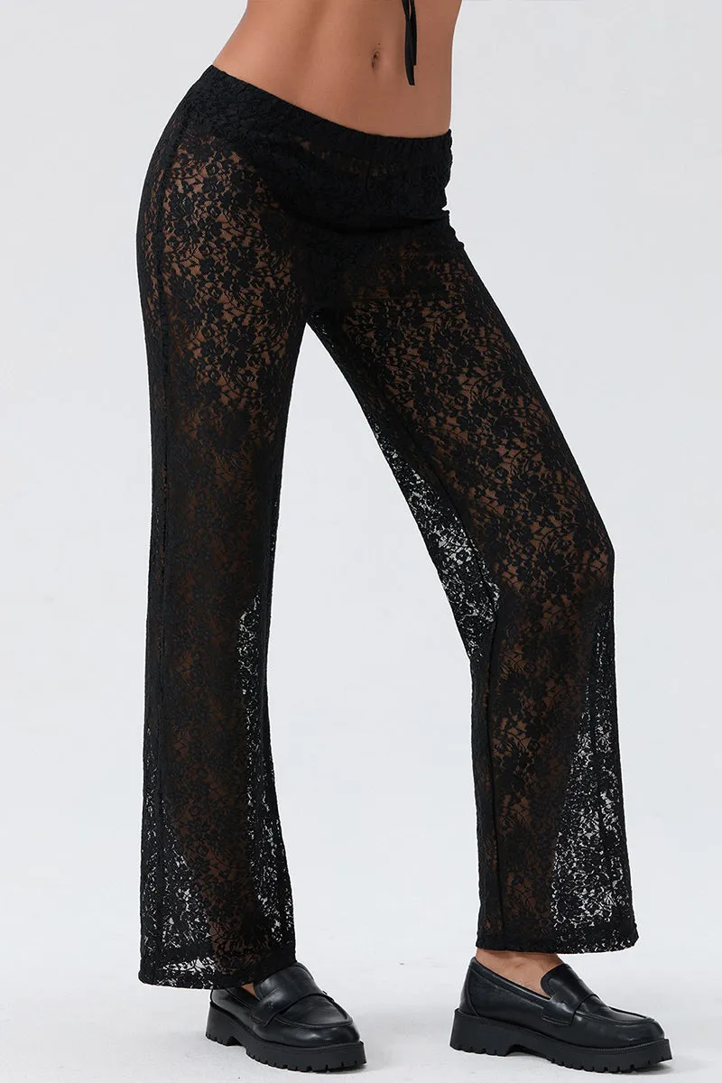 US3369 Crop Top and Lace Pants Set
