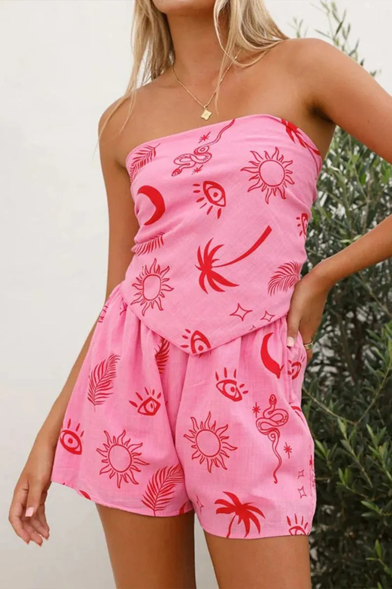 US3521 Graphic Tube and Shorts Set