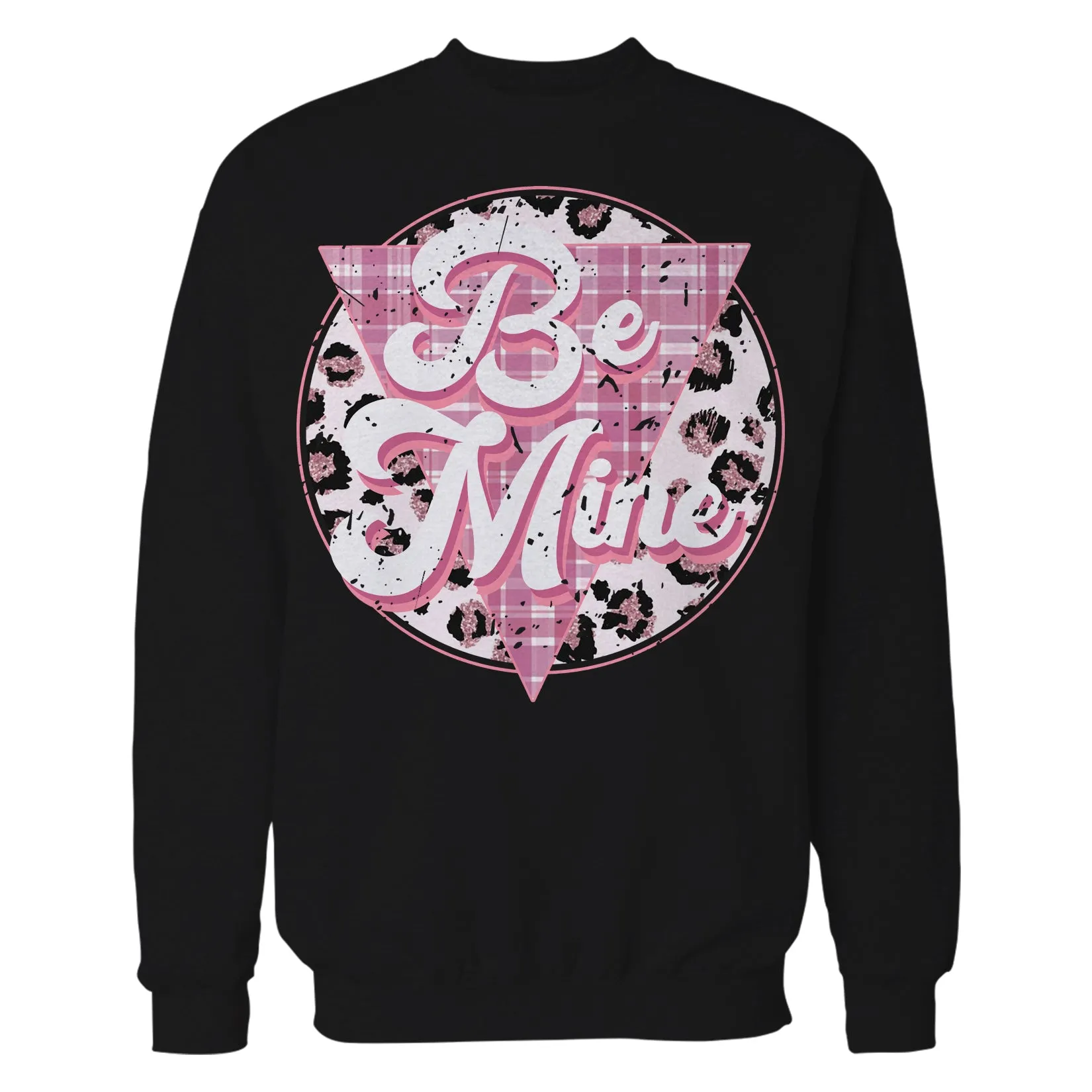 Valentine Retro Vintage Animal Print Pink & Sassy Disc Sweatshirt
