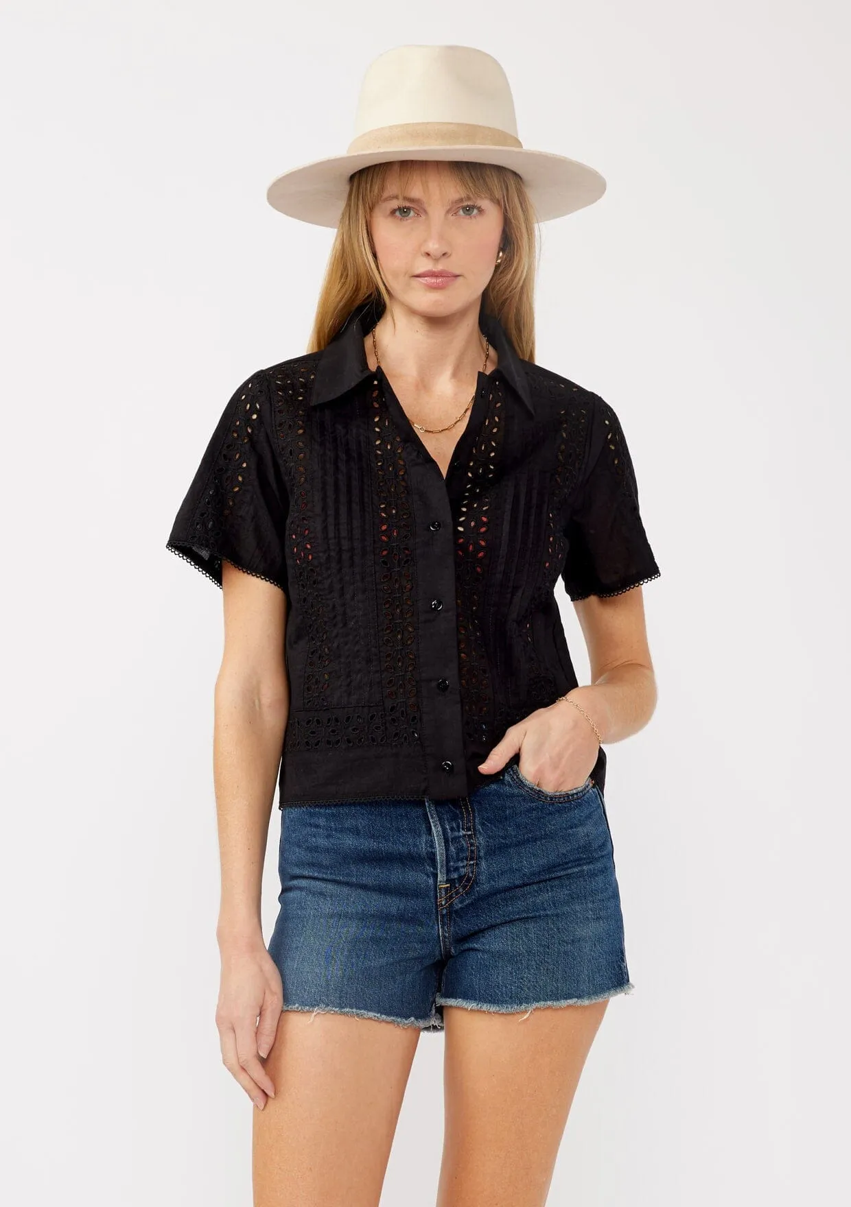 Varya Floral Eyelet Shirt