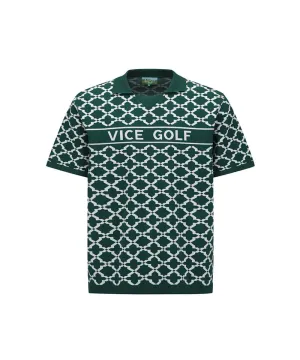 Vice Golf Atelier Men's Jacquard Short Sleeve Sweater - D/Green