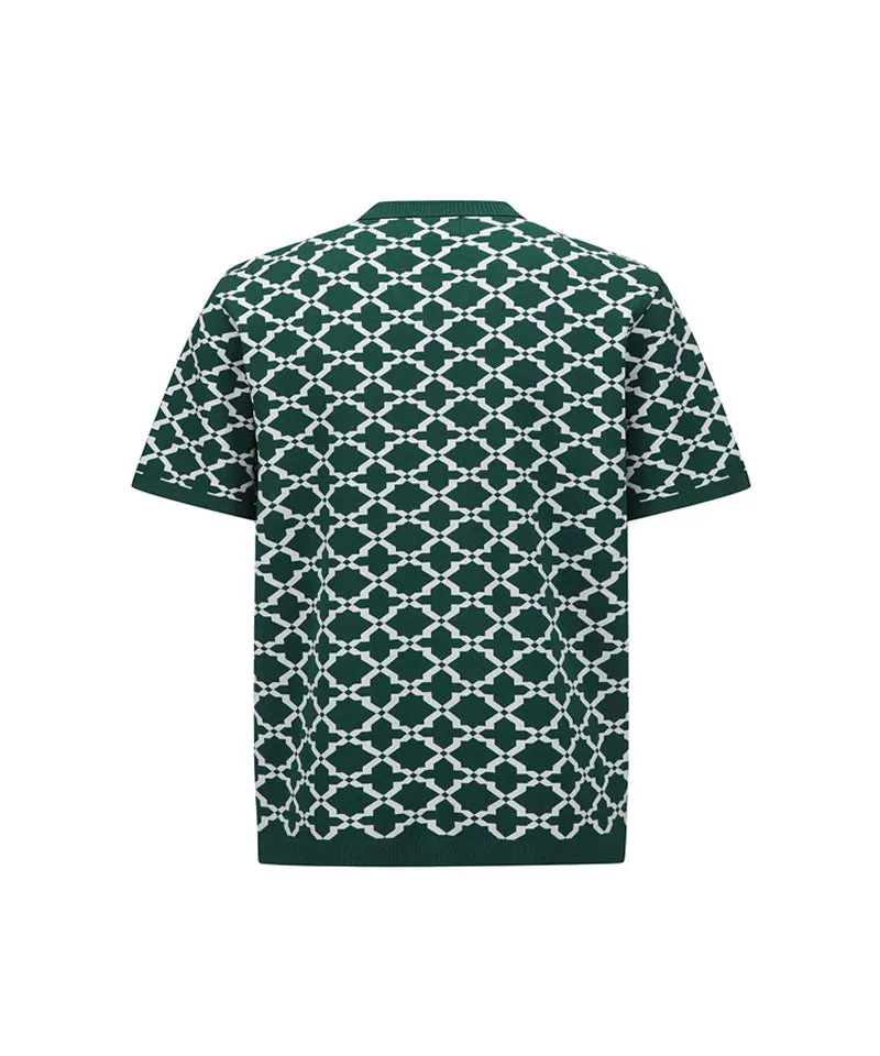 Vice Golf Atelier Men's Jacquard Short Sleeve Sweater - D/Green