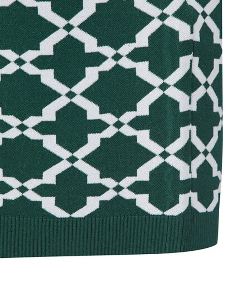 Vice Golf Atelier Men's Jacquard Short Sleeve Sweater - D/Green