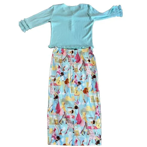 Vintage 90’s Pine Cove Kitschy Women‎ Working Tribal Skirt &amp; Blouse Set M -