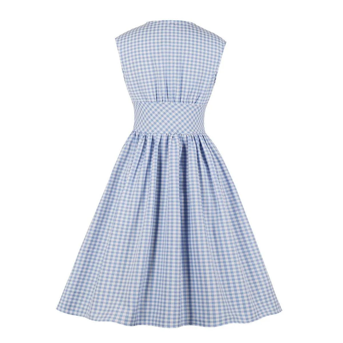 Vintage Button Floral Print High Waist Dresses