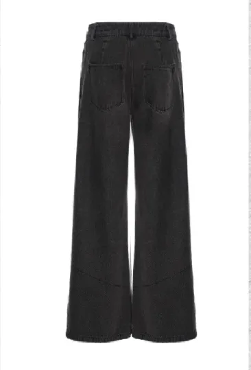 Vintage Check Wide-Leg Denim