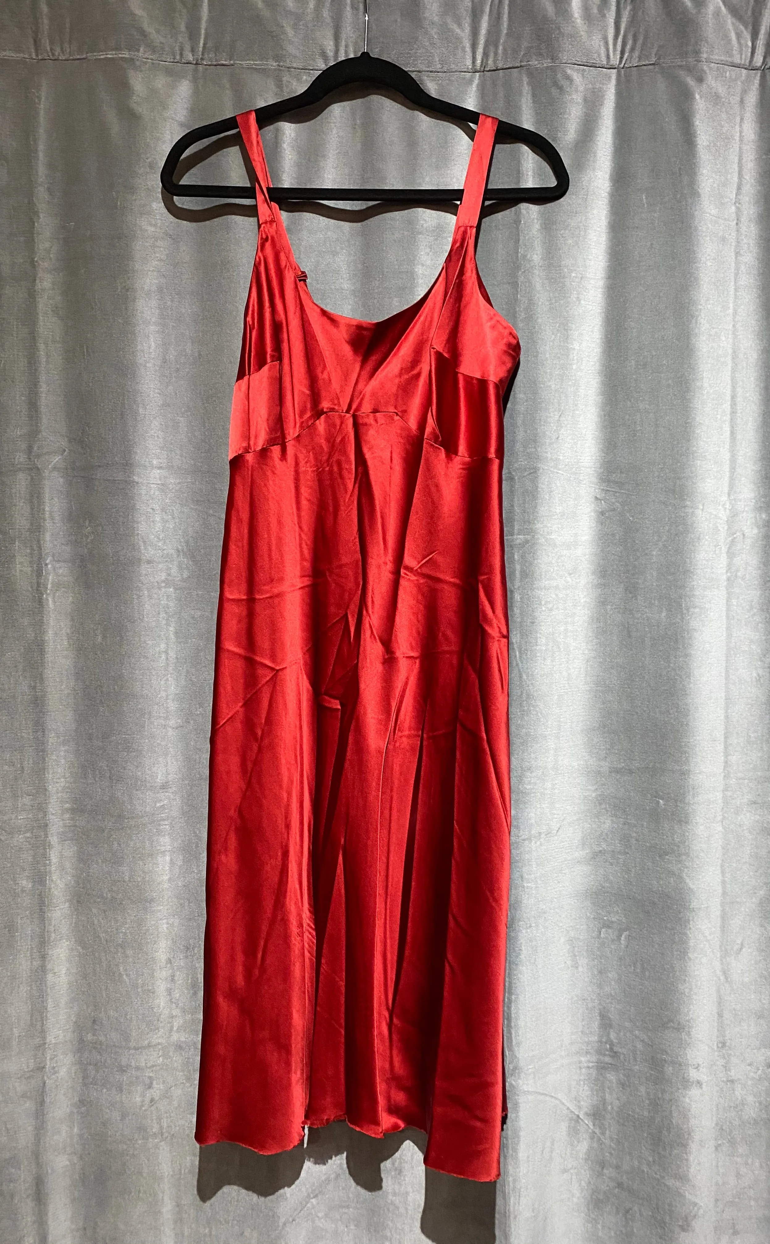 Vintage: Donna Karan Thick Strap Red Silk Slip Dress