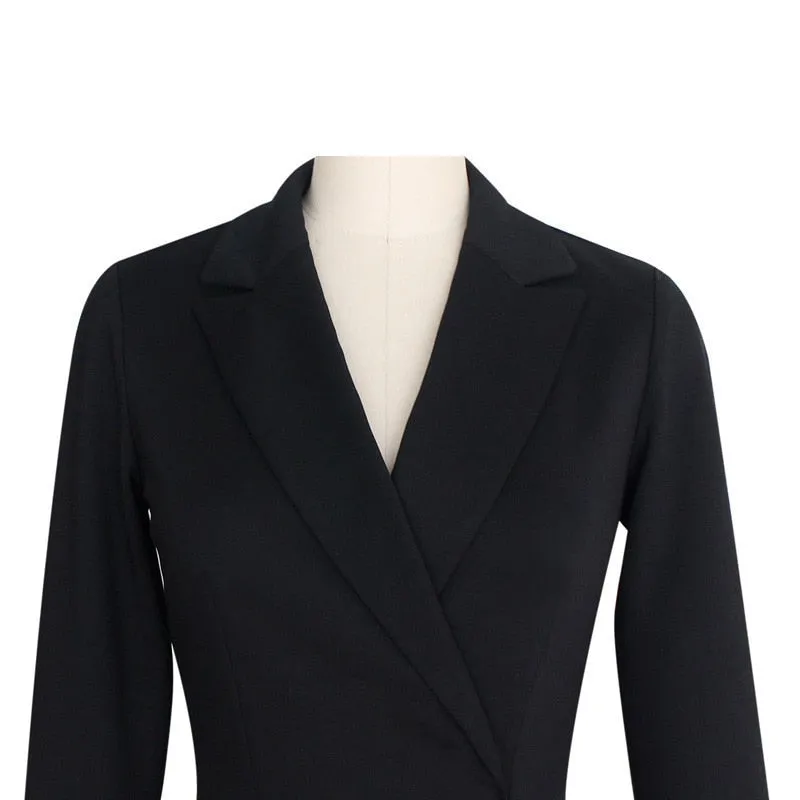 Vintage Elegant Wear to Work with Belt Peplum Dresses Business Party Bodycone Office Career Women Dress