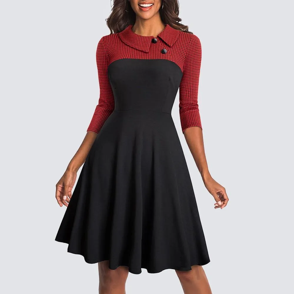 Vintage Fit And Flare Swing Work Business Dress