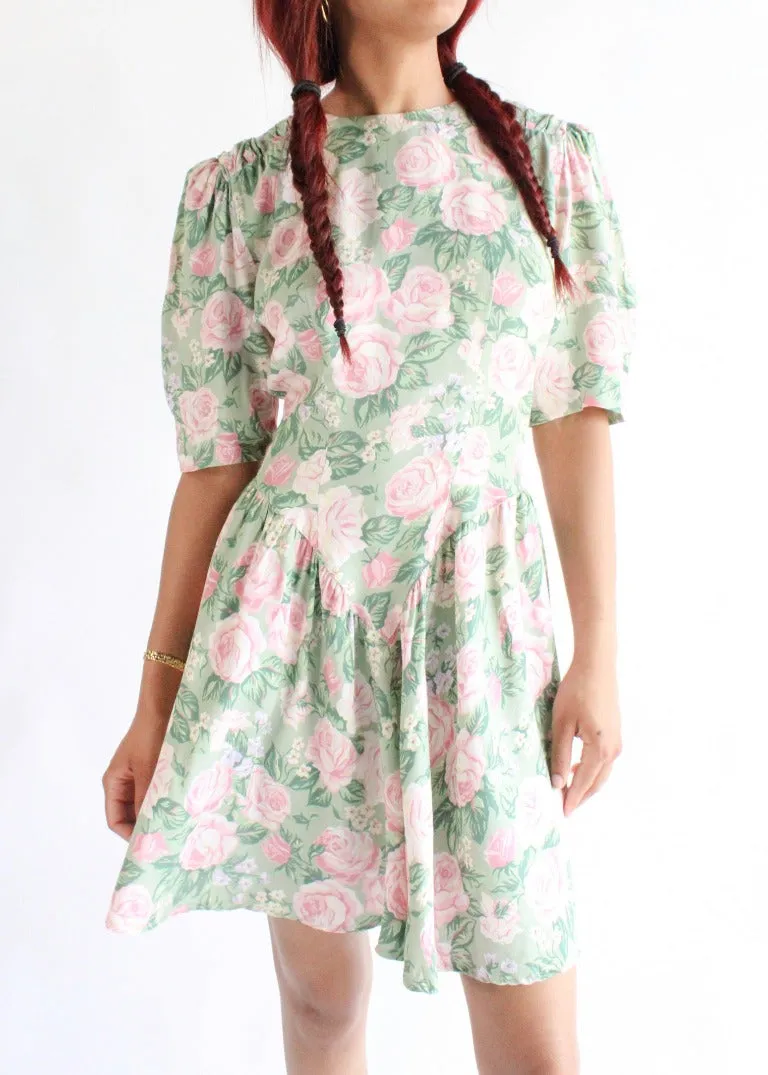 Vintage Floral Dress D0247