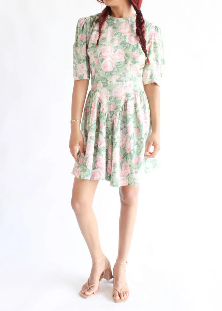 Vintage Floral Dress D0247