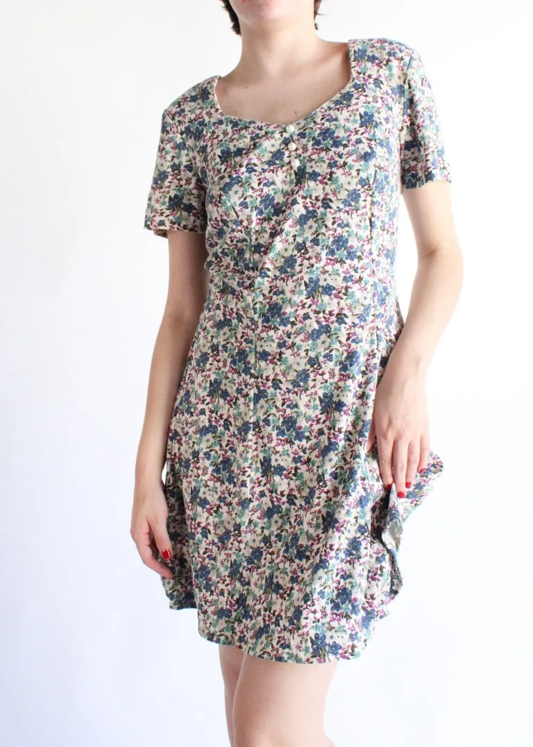 Vintage Floral Dress D0565