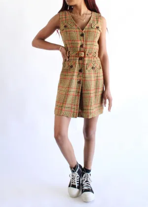 Vintage Houndstooth Dress D0374