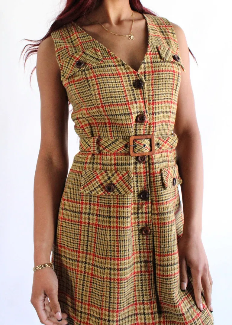 Vintage Houndstooth Dress D0374