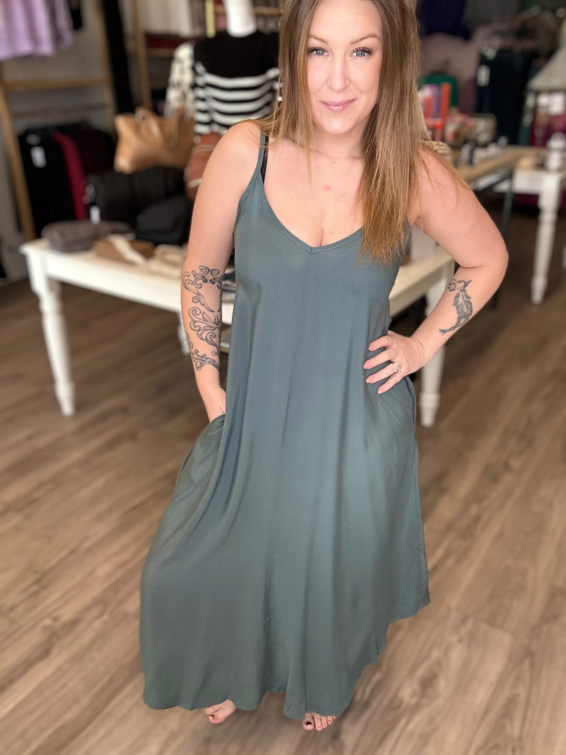 Vintage Jade Cami Dress