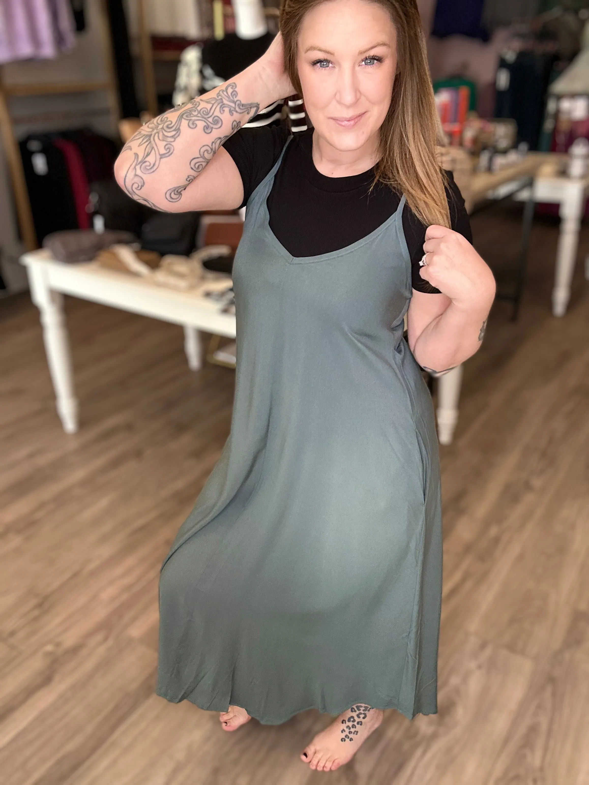 Vintage Jade Cami Dress