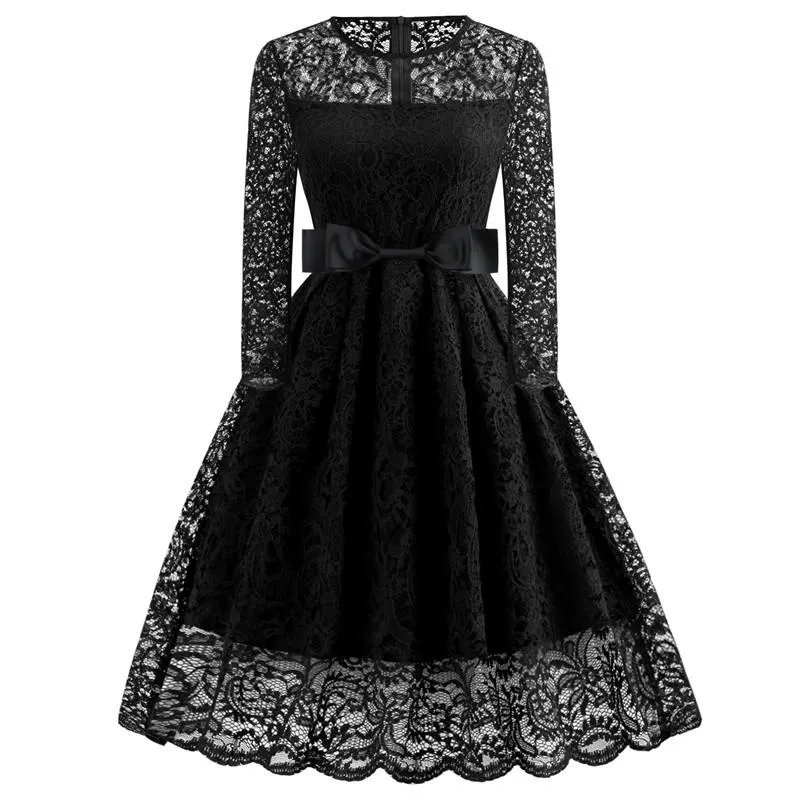 Vintage Lace Long Sleeves Lace Dresses