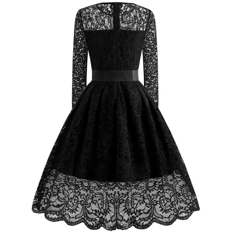 Vintage Lace Long Sleeves Lace Dresses