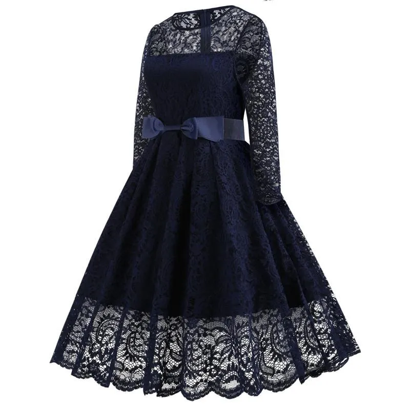 Vintage Lace Long Sleeves Lace Dresses
