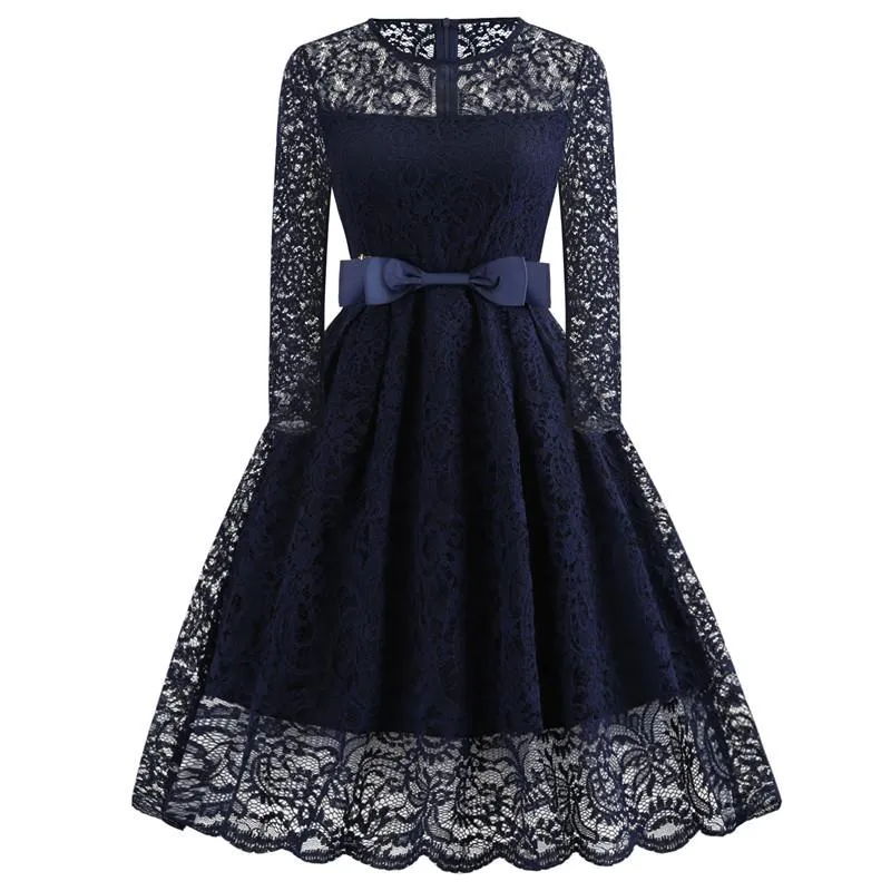 Vintage Lace Long Sleeves Lace Dresses