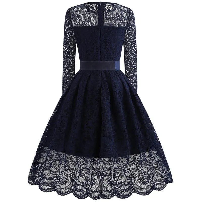 Vintage Lace Long Sleeves Lace Dresses