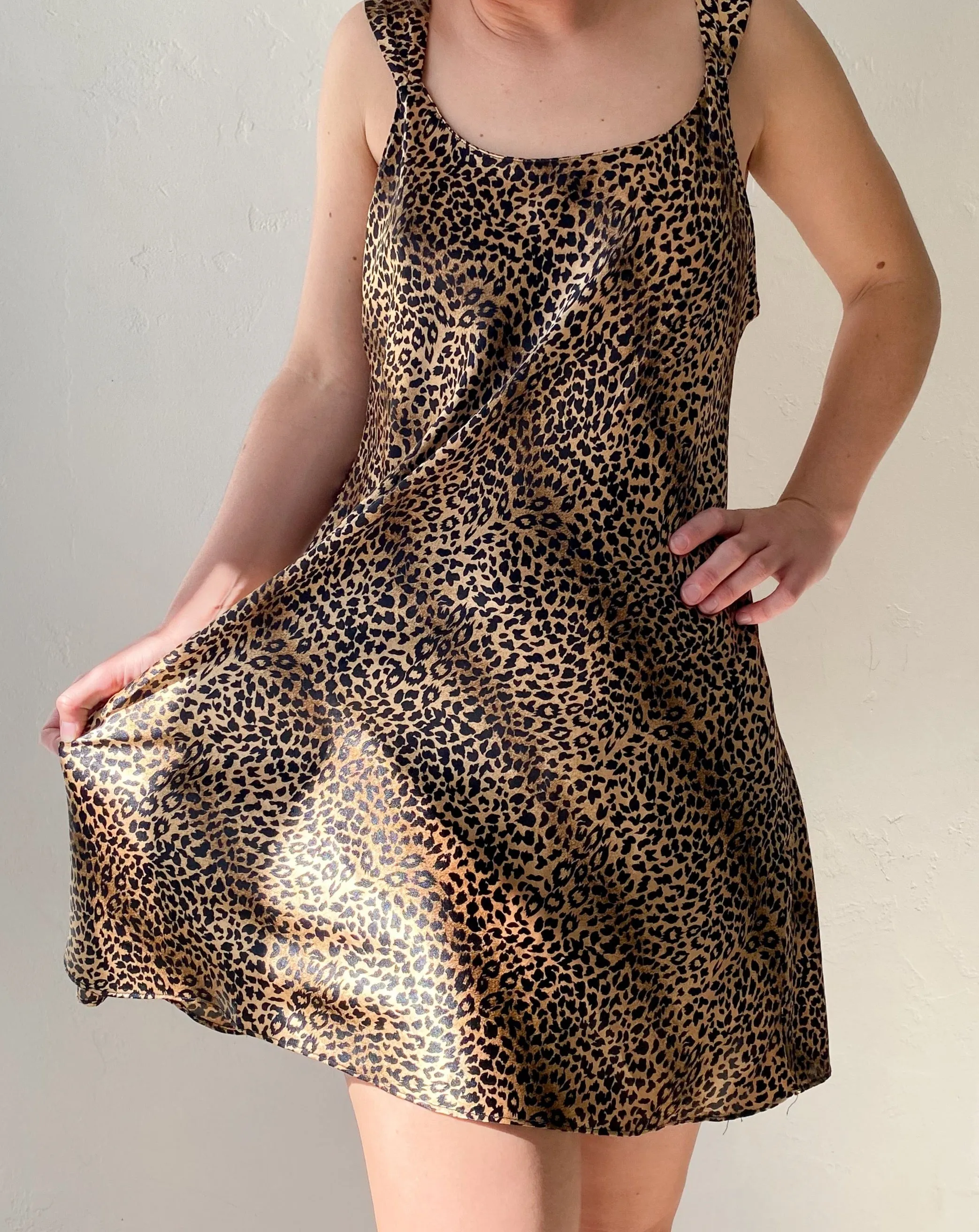 Vintage Leopard Mini Slip Dress