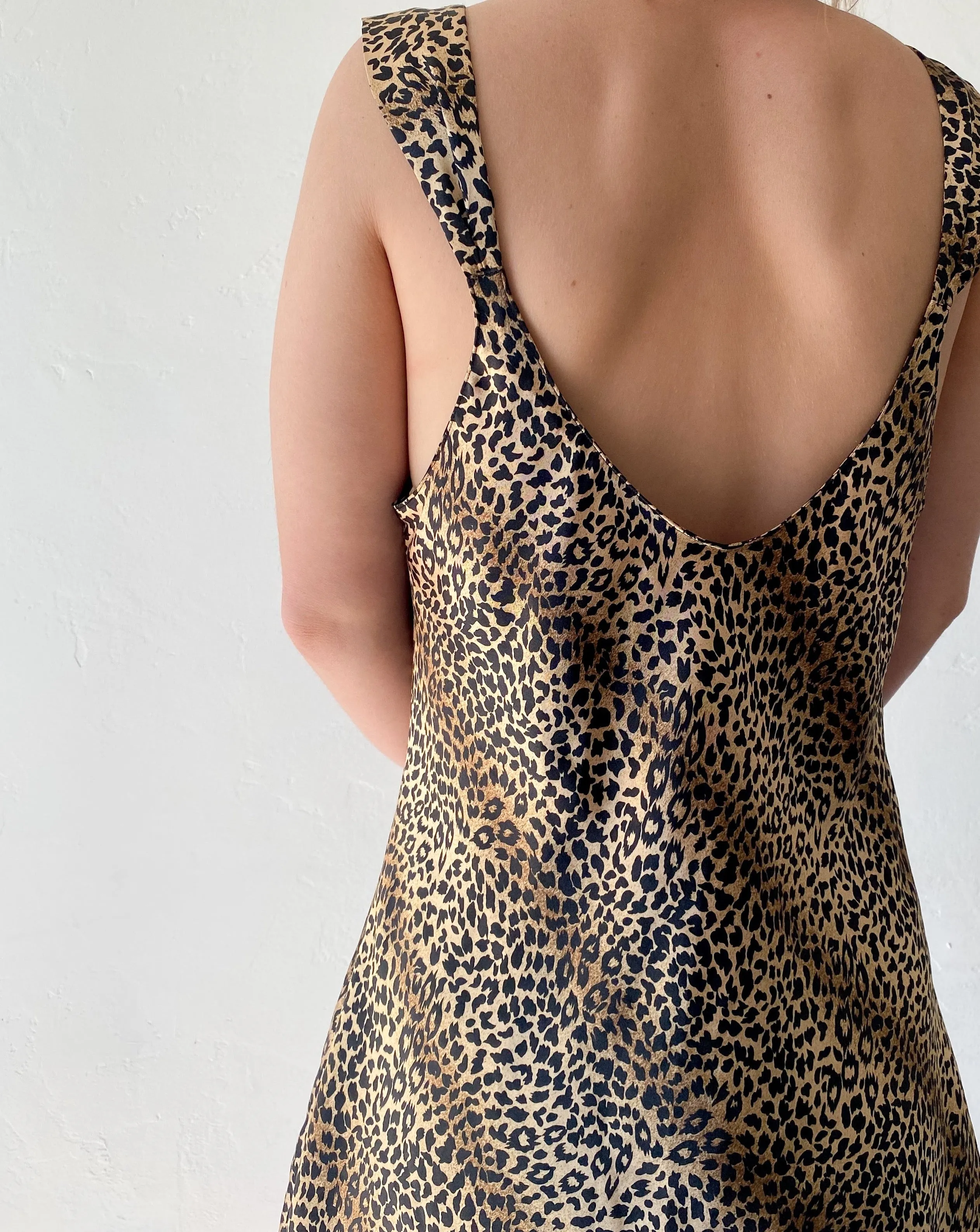 Vintage Leopard Mini Slip Dress