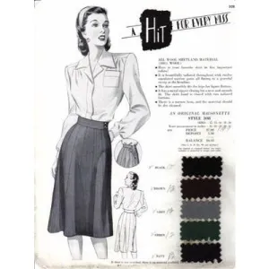 Vintage Maisonette Fabric Swatch 1940s 8x11 308