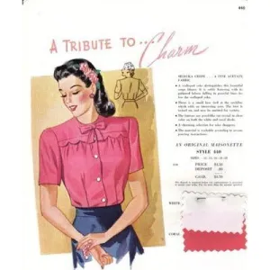 Vintage Maisonette Fabric Swatch 1940s 8x11 440