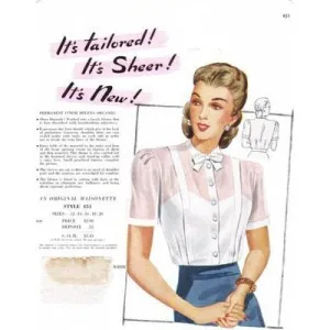 Vintage Maisonette Fabric Swatch 1940s 8x11 451