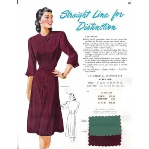 Vintage Maisonette Fabric Swatch 1940s 8x11 638